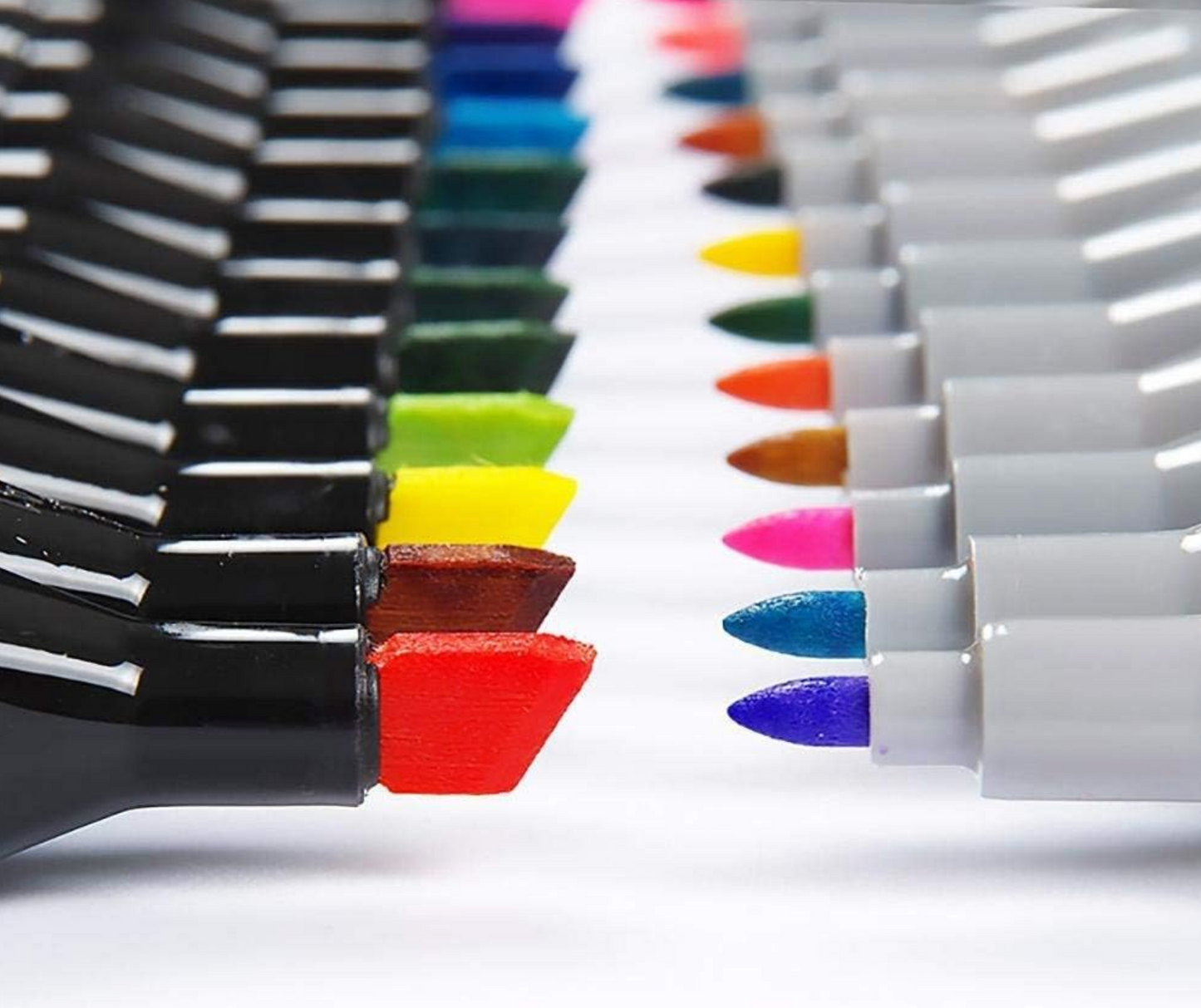 100 Vibrant Colors. Double Head Alcohol Permanet Markets Art Pen for children and adults. Highlighter Sketch Markers for Coloring, Painting, Sketching or Drawing.