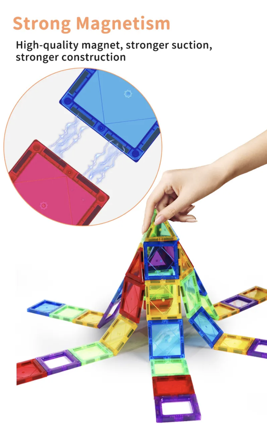 Educationl Magnetic Building Blocks Tiles.