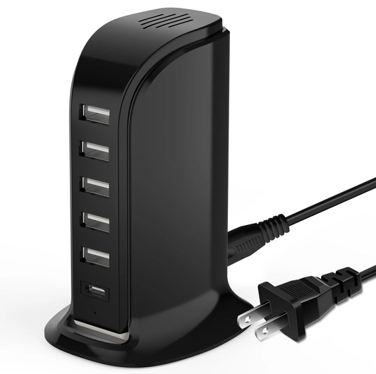 Multi Ports Charger (Charging 6 Devices Simultaneously)